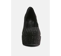 Poppins Womens Glinting Platform High Pumps