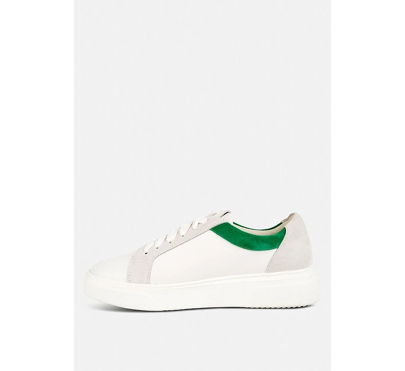 Endler Womens Color Block Leather Sneakers