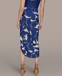 Donna Karan Women's Draped Side-Slit Sarong Skirt