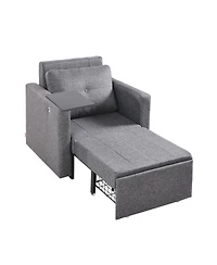 Slickblue Sleeper Sofa Bed with Side Pocket, Pillow, Armrest, Desk Board & 5 Adjustable Angles