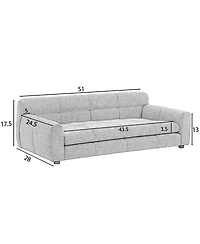 6thdruple Oversized Linen Dog Sofa Bed, Pet Couch with Armrest and Backrest for Large and Oversized Dogs
