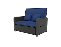 Slickblue Outdoor Wicker Daybed with Adjustable Backrest and Storage Ottoman