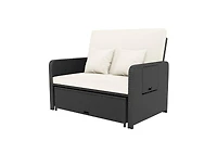 Slickblue Outdoor Wicker Daybed with Adjustable Backrest and Storage Ottoman