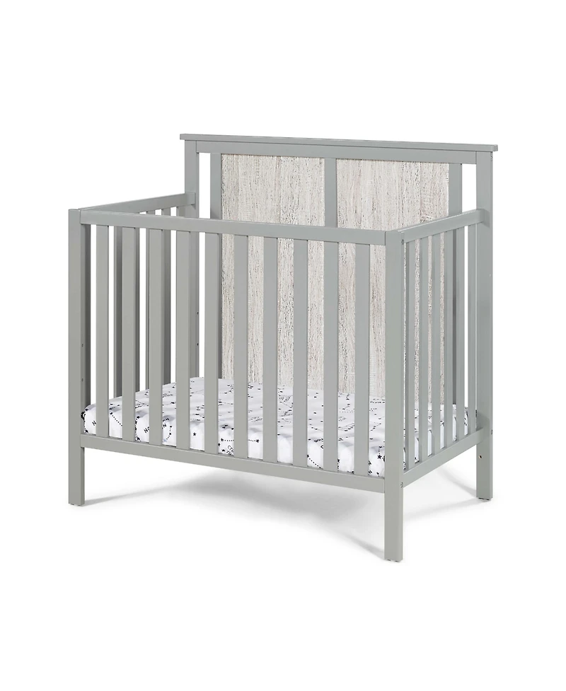 flynama Mini Crib with Mattress Pad 3in1 Convertible Design Reversible Back Panel Three Adjustable Mattress Heights for Baby Nursery