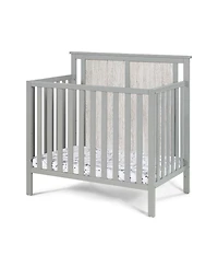 flynama Mini Crib with Mattress Pad 3in1 Convertible Design Reversible Back Panel Three Adjustable Mattress Heights for Baby Nursery