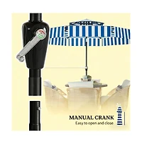 Clihome Outdoor Market Umbrella,Patio Umbrella,2-Tier Vented Patio Table Umbrella with Crank 8 Ribs,Tiltable Porch Umbrella,for