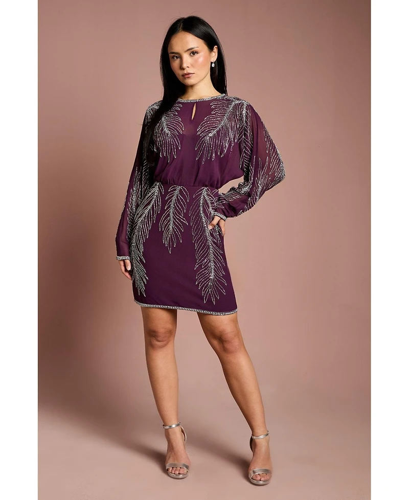 Coast Women's Feather Embellished Mini Dress