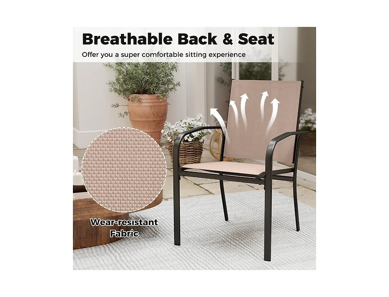 Slickblue Set of 4 Outdoor Dining Chairs with High Back