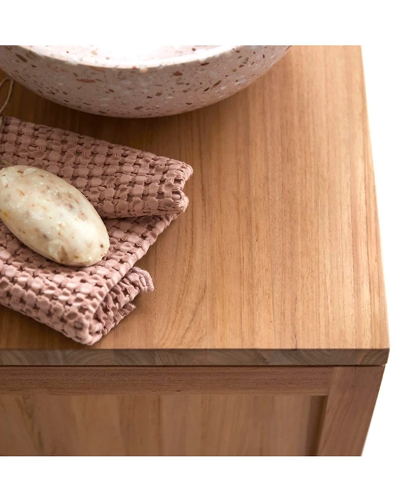 Tikamoon Serena solid teak vanity unit 80 cm