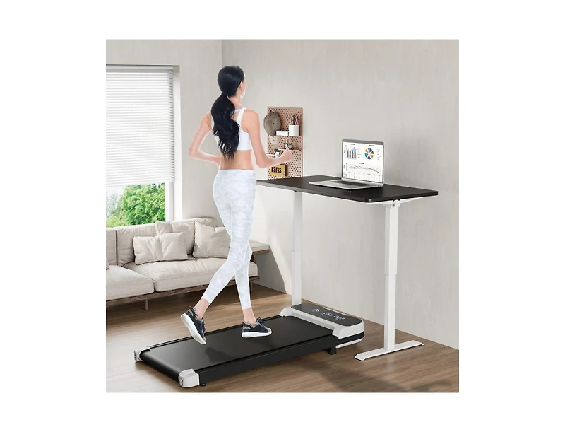 Hongge 2.5HP Under Desk Treadmill with Remote Control and 3 Countdown Modes-White