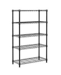 Rainsken 5-Tier Utility Shelving Unit, Heavy Duty Metal Wire Organizer Rack, 1250 lbs Capacity for Basement, Warehouse