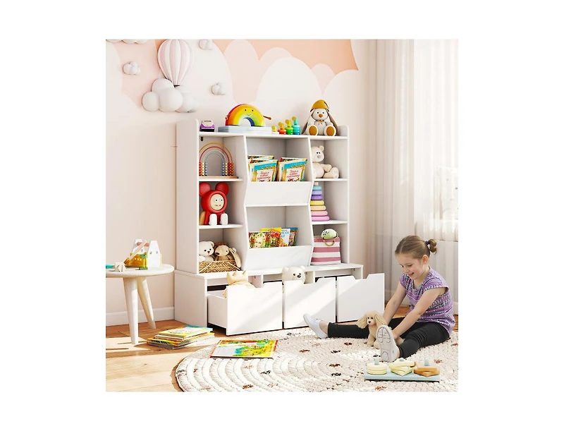 Slickblue 47 Kids Bookcase and Toy Storage Organizer Cabinet