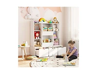 Slickblue 47 Kids Bookcase and Toy Storage Organizer Cabinet