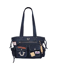 True Religion Multi-Patch Denim Tote