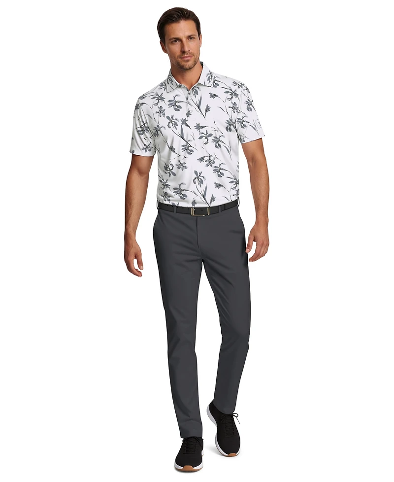 Pga Tour Men's Energized Floral Print Golf Polo Shirt