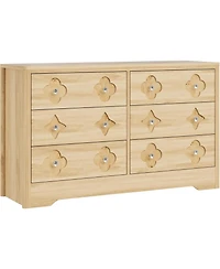 gaomon Rattan 6-Drawer Dresser for Bedroom
