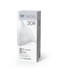 Home Zone Living Code 30R Drawstring Kitchen Trash Bags Custom Fit for 8 Gallon Recycling Bins, 30-Count