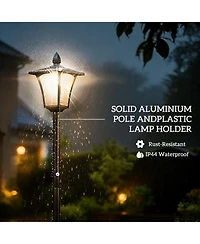 Outsunny 63" Solar Lamp Post Lights 2 Pack, Solar Light Posts,