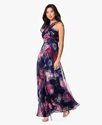 Betsy & Adam Petite Sleeveless Halter Neck Ball Gown