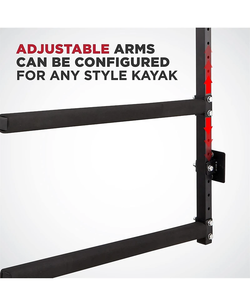 RaxGo Wall Kayak Storage Rack with Adjustable Heavy Duty Arms for Secure Indoor Garage Mount
