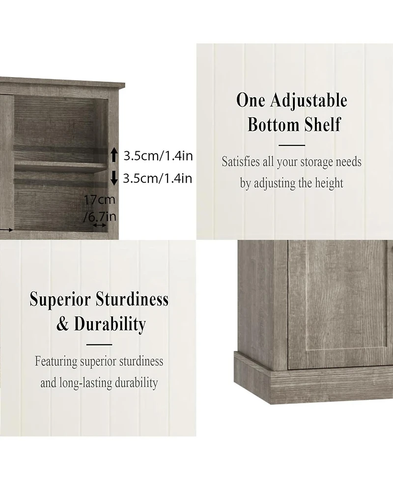 gaomon Tall Storage Cabinet - Freestanding Kitchen Pantry Cabinet with Drawers and Adjustable Shelves.