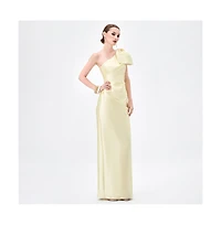 Bariano Women's Aramy One Shoulder Bow Gown