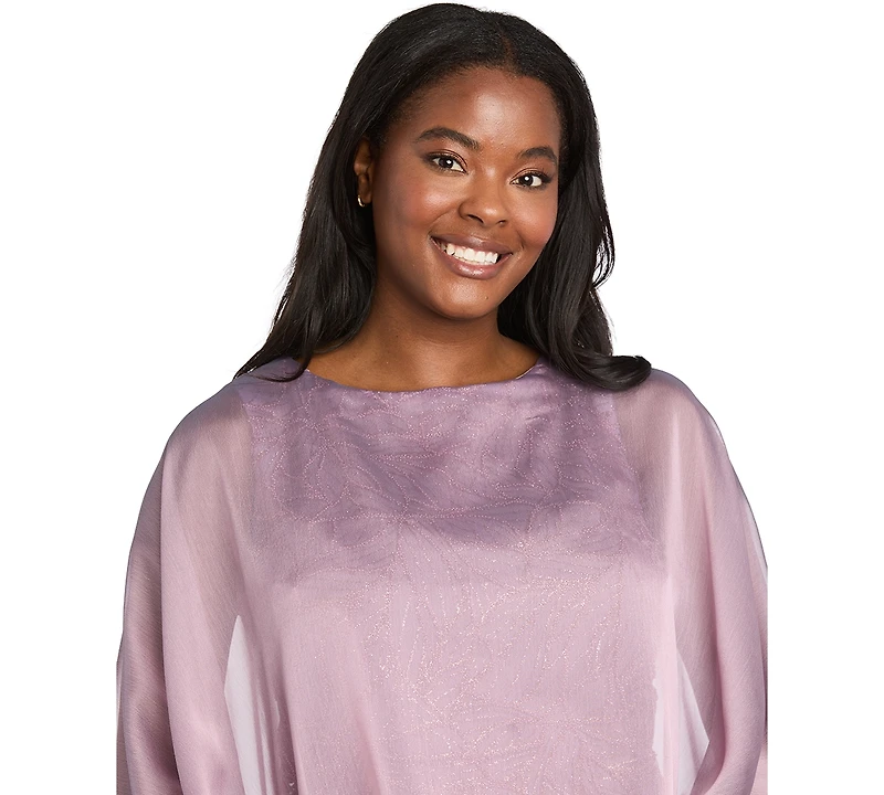 R & M Richards Plus Novelty Glitter Short Dress