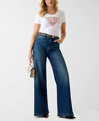 Guess Women's Short-Sleeve Peony Triangle T-Shirt