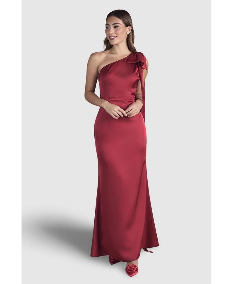 Coast Women's Bow One Shoulder Satin Dress
