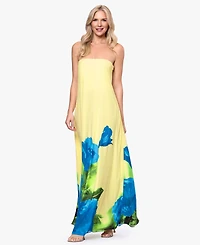 Betsy & Adam Women's Floral Strapless Ball Gown