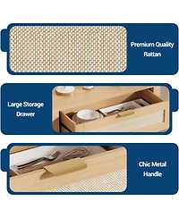 gaomon Rattan Sideboard Buffet Cabinet