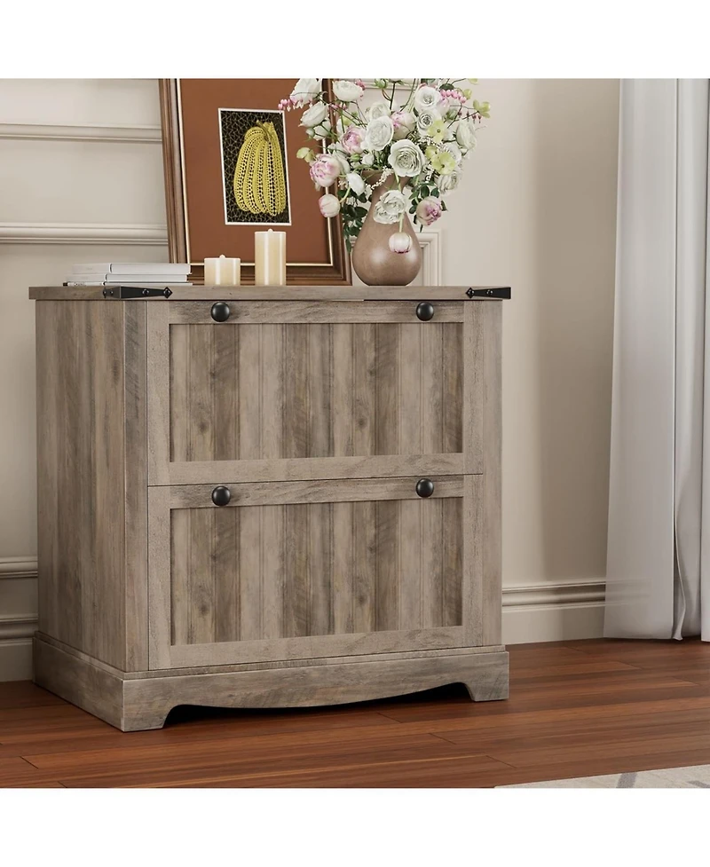 gaomon Farmhouse File Cabinets with 2 Drawers,30" File Cabinets with Hanging File Folders for A4/Letter/Legal Size Documents
