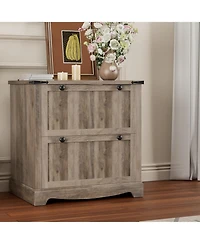 gaomon Farmhouse File Cabinets with 2 Drawers,30" File Cabinets with Hanging File Folders for A4/Letter/Legal Size Documents