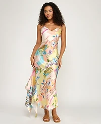 Katia Rae Women's V-Neck Patchwork Midi Dress