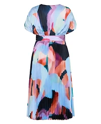 City Chic Women's Hailey Aspect Print Pleat Maxi Dress