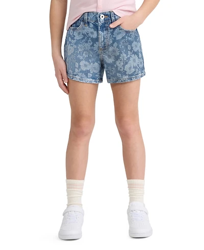 abercrombie kids Girls' 5-18 High Rise Relaxed Floral Denim Shorts