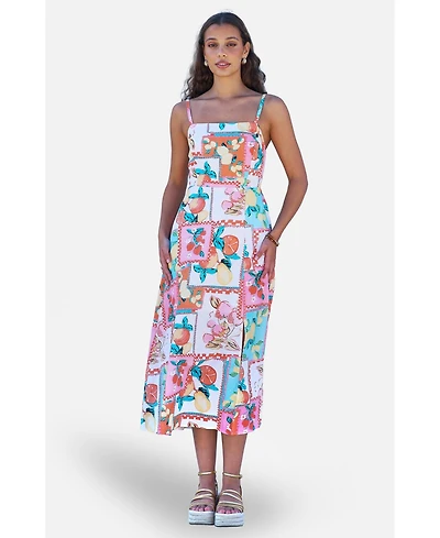 Yumi Women's Printed Midi Sun Dress