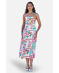 Yumi Women's Printed Midi Sun Dress