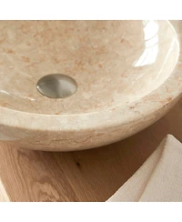 Tikamoon Calypso Cream white marble washbasin