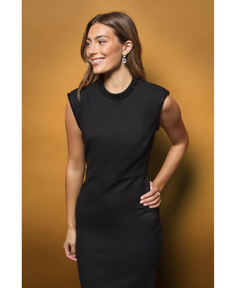 Coast Women's Beaded High Neck Column Maxi Dress