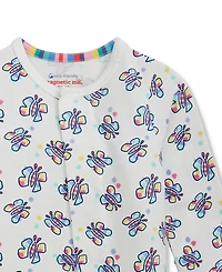 Magnetic Me Baby Girls' Long-Sleeve Striped-Print Coverall, 2- Pack