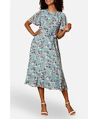 Yumi Women's Blossom Print Midi Skater Dress