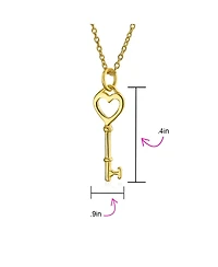 Bling Jewelry Romantic Key to Her Heart Pendant Necklace Gold Plated .925 Sterling Silver