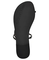 Calvin Klein Women's Bienna Strappy Ornamented Flat Slip-On Sandals