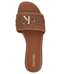 Calvin Klein Women's Kamine Woven Logo Flat Slip-On Sandals