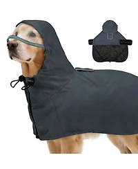 Aronkl Waterproof Windproof Dog Rain Jacket with Hood for Active Breeds