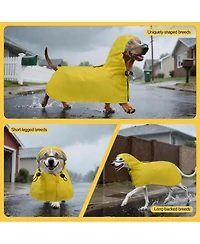 Aronkl Waterproof Windproof Dog Rain Jacket with Hood for Active Breeds - Breathable Mesh Lining