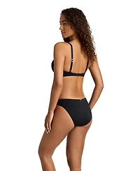 Lauren Ralph Women's Dark Navy Ruffle Underwire Bralette Swimsuit Top