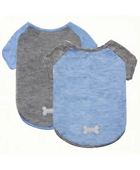 Aronkl 2-Pack Lightweight Athletic Dog T-Shirt with Reflective Label for Outdoor Use