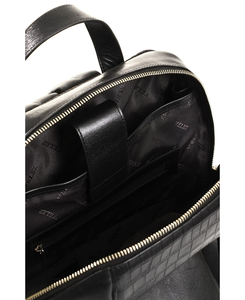 Velez Embossed Leather Backpack